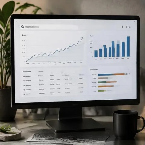 Search advertising performance charts on a monitor